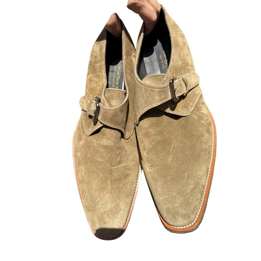 ▶️ To Boot New York ◀️ Bower Mid Brown Suede Monkstrap MSRP $450